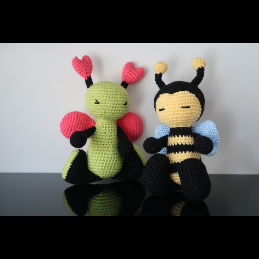 Butterfly and Bee Amigurumi